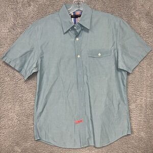 Banana Republic Soft Wash Shirt Men's Sz M Blue Button Up‎ Short Sleeve Pocket